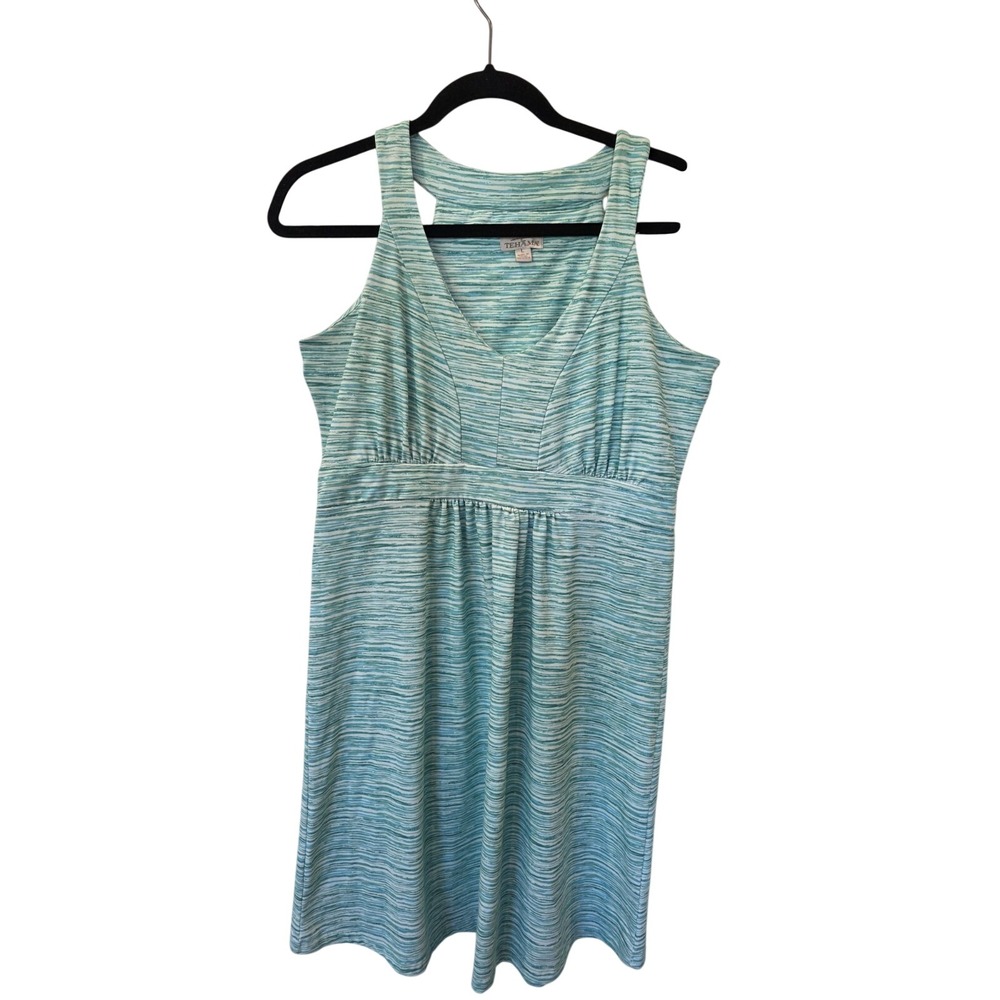 Tehama Women's Active Dress Shelf Bra Fit & Flare Striped Outdoor Stretch Size L